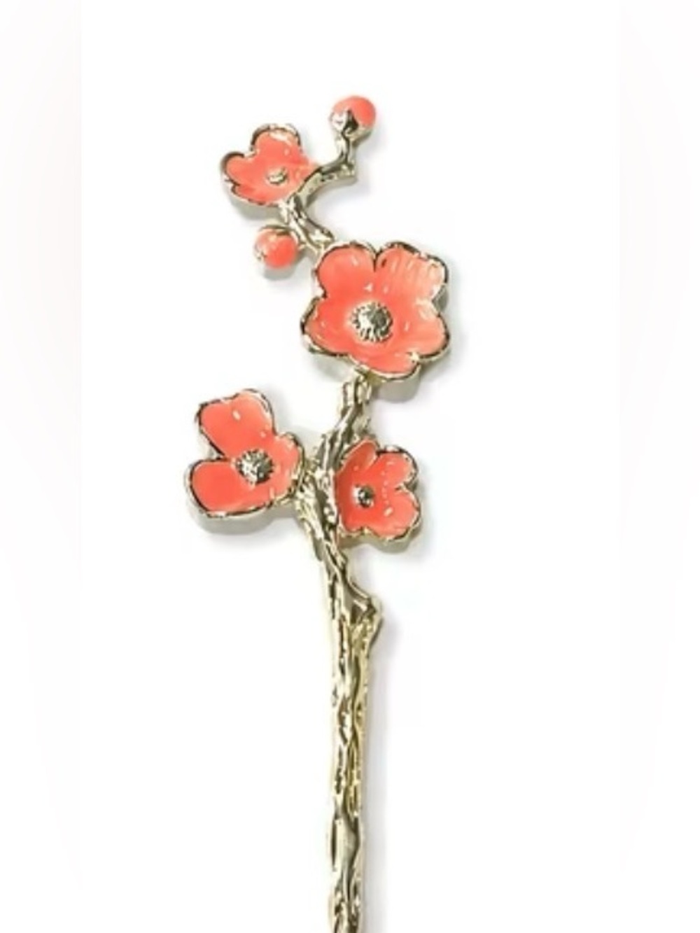 Elegant Coral Flower Branch Hairpin for Women
